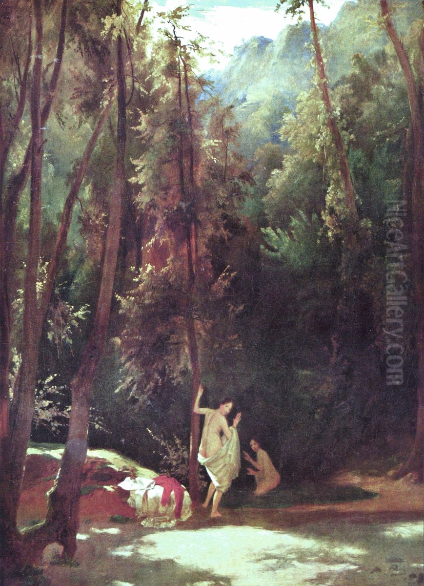 In the Park at Terni Oil Painting by Carl Blechen