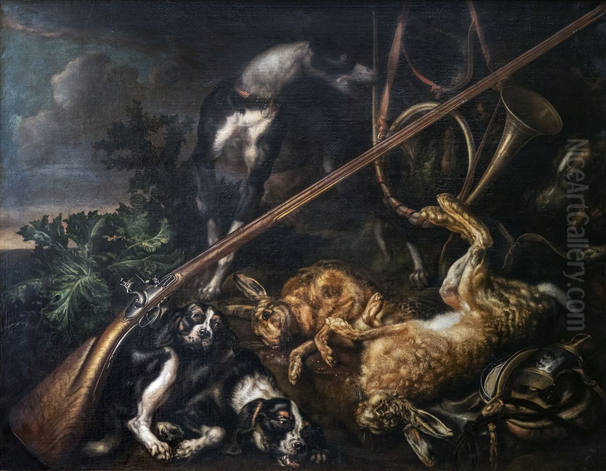 Attributs de chasse Oil Painting by Philipp Ferdinand de Hamilton