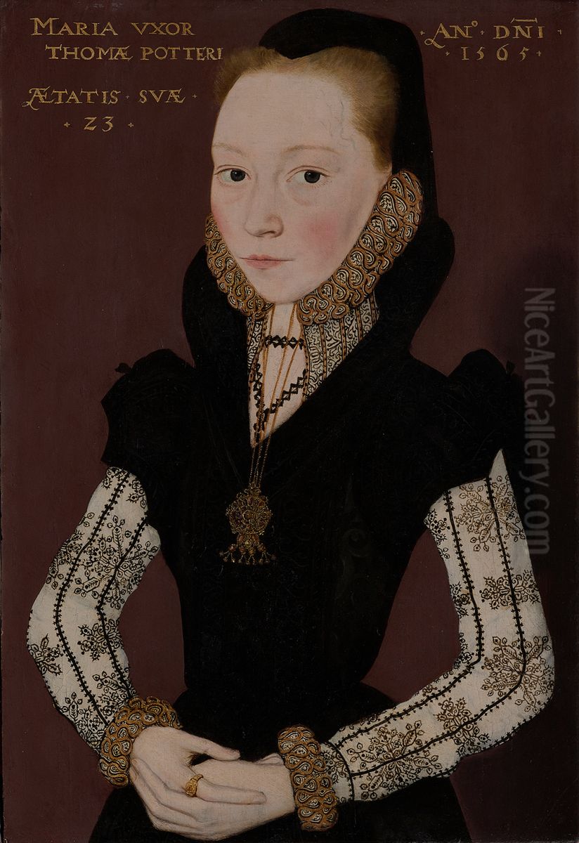 Mary Tichborne, wife of Thomas Potter Oil Painting by Master Of The Countess Of Warwick
