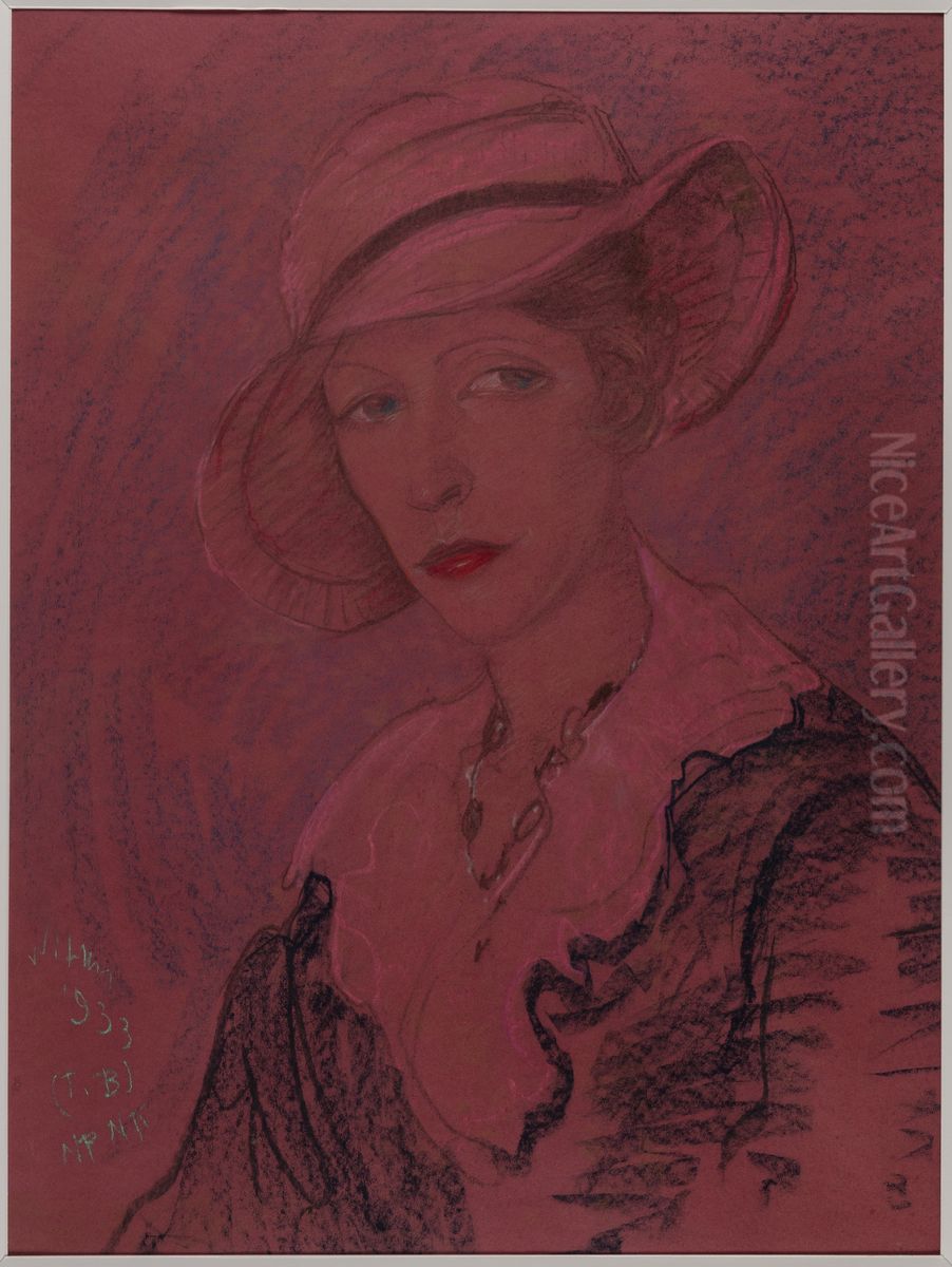 Asymetryczna Dama - Portret Eugenii Wyszomirskiej-Kuznickiej Oil Painting by Stanislaw Ignacy Witkiewicz (Witkacy)