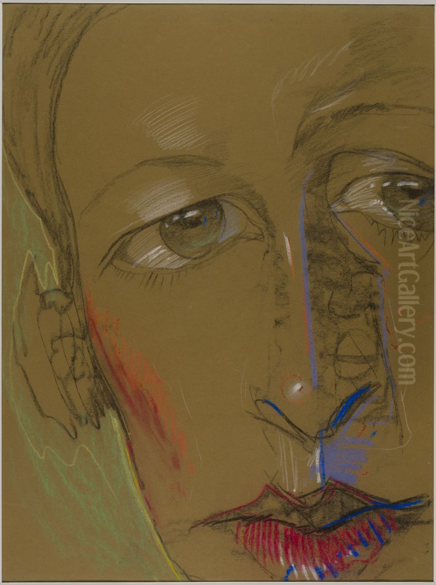 Asymetryczna Dama - Portret Eugenii Wyszomirskiej-Kuznickiej Oil Painting by Stanislaw Ignacy Witkiewicz (Witkacy)