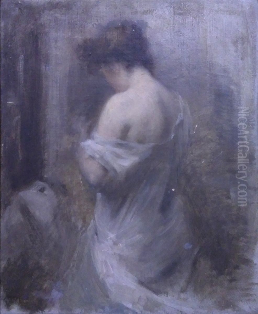 Femme a sa toilette (etude) Oil Painting by Armand Berton