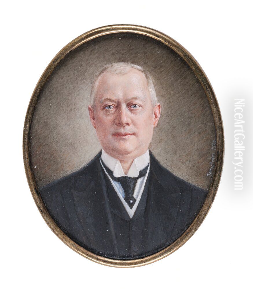 Hjalmar Wicander, industriman, konstsamlare Oil Painting by Rudolf Jernstrom
