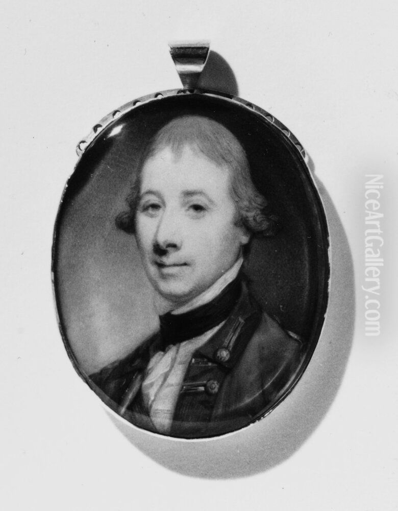 Portratt av okand officer Oil Painting by Jeremiah Meyer