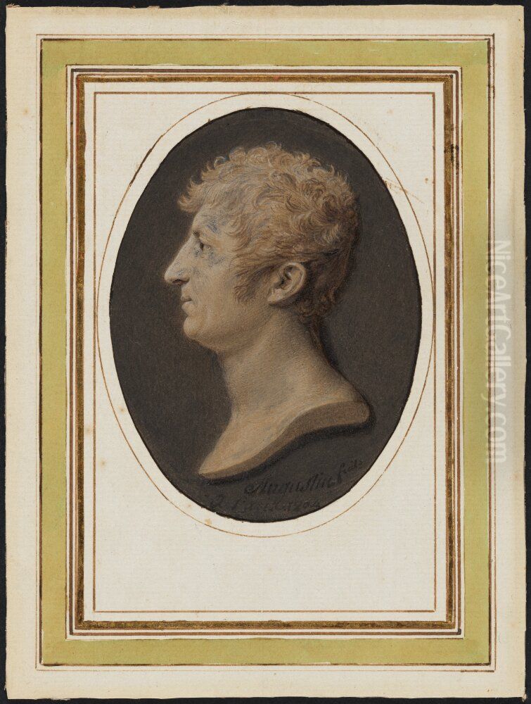 Okand man, mojligen bergsradet Anders von Wahrendorff (1759-1848) Oil Painting by Jean-Baptiste Jacques Augustin