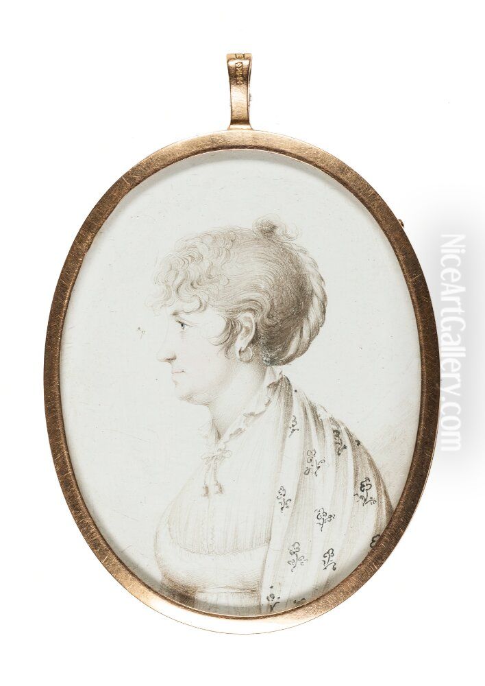 Eva Katarina Gahn f Svedenstjerna (1754-1836), Insatt i samma medaljong som 286a Oil Painting by Jacob Axel Gillberg