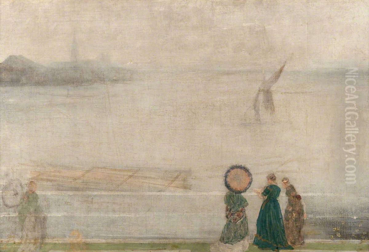 Battersea Reach from Lindsey Houses Oil Painting by James McNeill Whistler