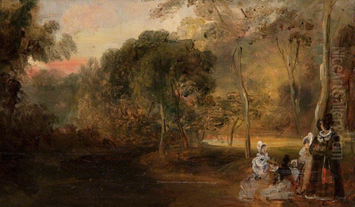 The Nursey Family in a park Oil Painting by David Wilkie