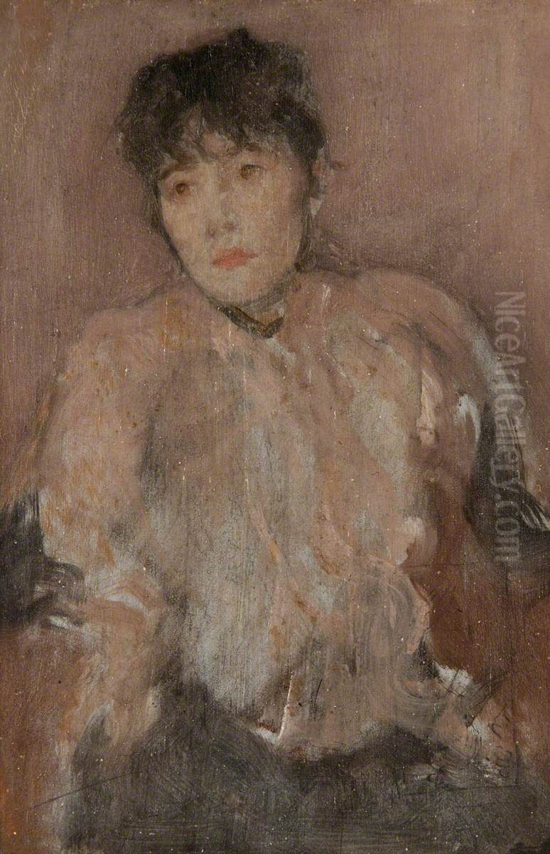 The Rose Scarf Oil Painting by James McNeill Whistler