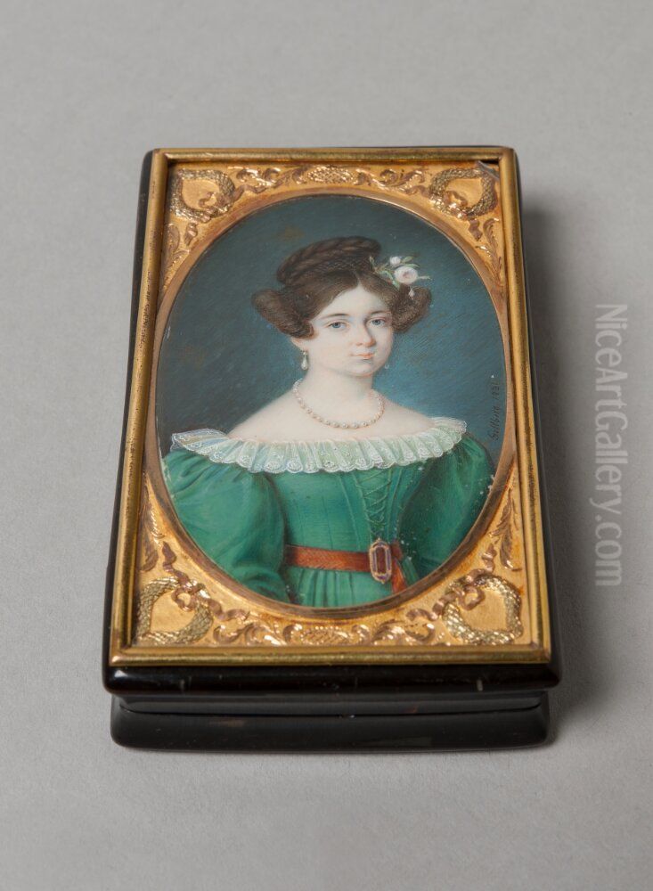 Unknown young lady Oil Painting by Jacob Axel Gillberg