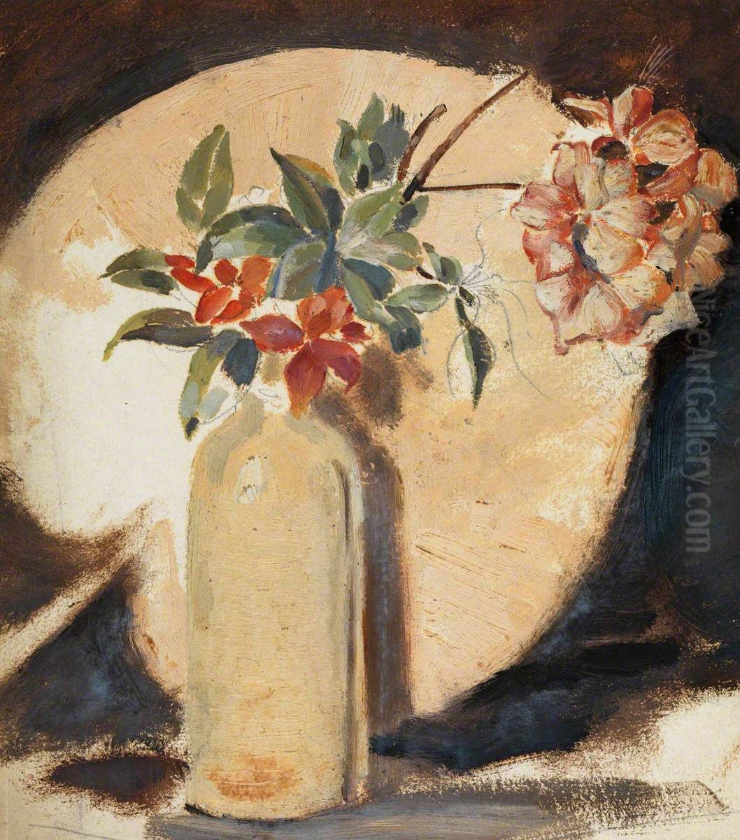 Still life with a fan Oil Painting by Beatrice Whistler