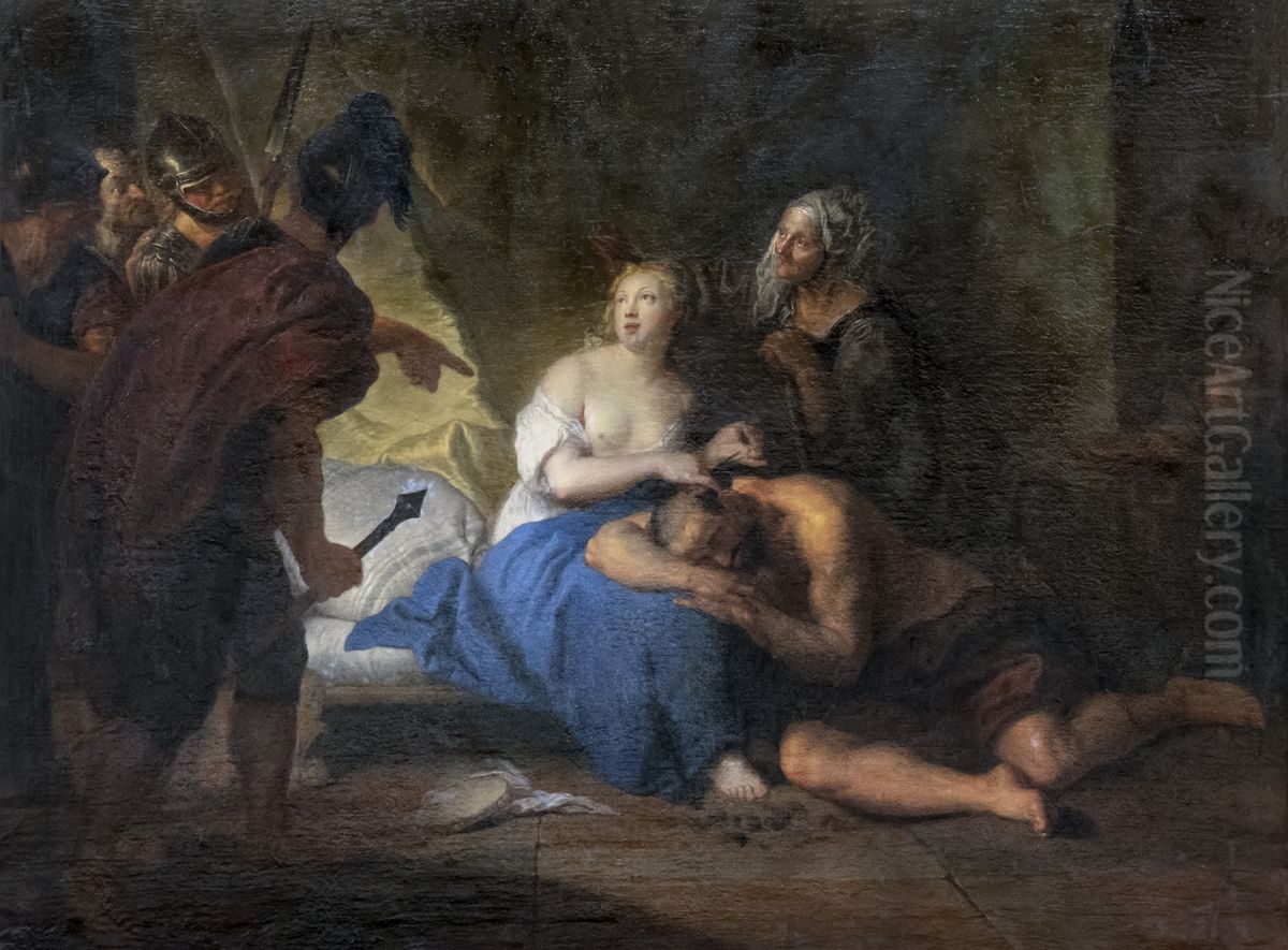 Samson and DalilaFrancais:Samson et DalilaItaliano:Sansone e Dalila Oil Painting by Antoine Pesne