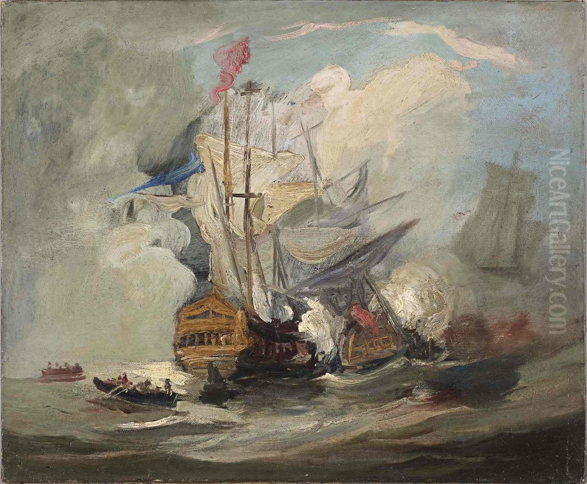 Etude pour le Texel Oil Painting by Eugene Isabey