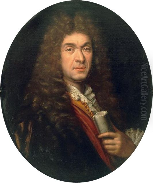 Portrat of Jean-Baptiste Lully (1632-1687) Oil Painting by Paul Mignard