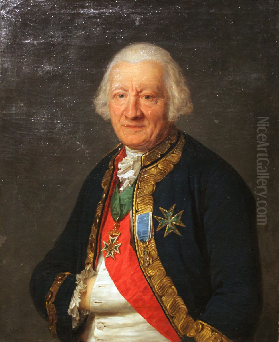 Portrait of theMarquess de Chabert-Cogolin Oil Painting by Antoine Vestier