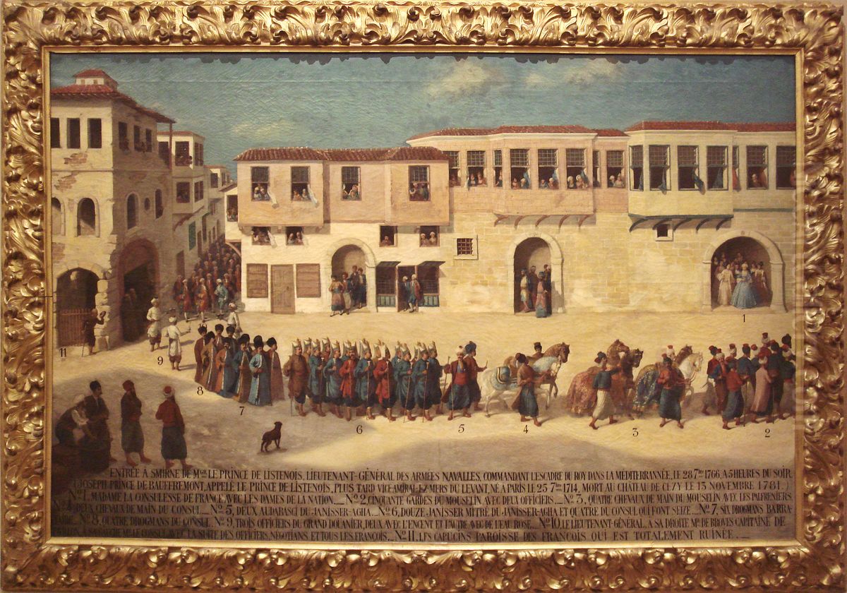 Entree a Smyrne du Prince de Listenois, le 28 septembre 1766 Oil Painting by Collections of Musee national de la Marine de Paris