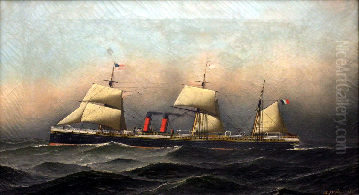 The liner Saint-Laurent Oil Painting by Antonio Nicolo Gasparo Jacobsen