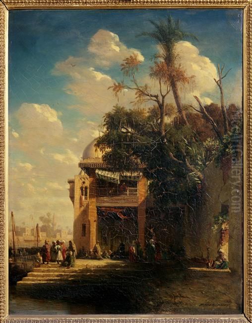 Souvenir de la campagne de Rosette Oil Painting by Prosper Marilhat