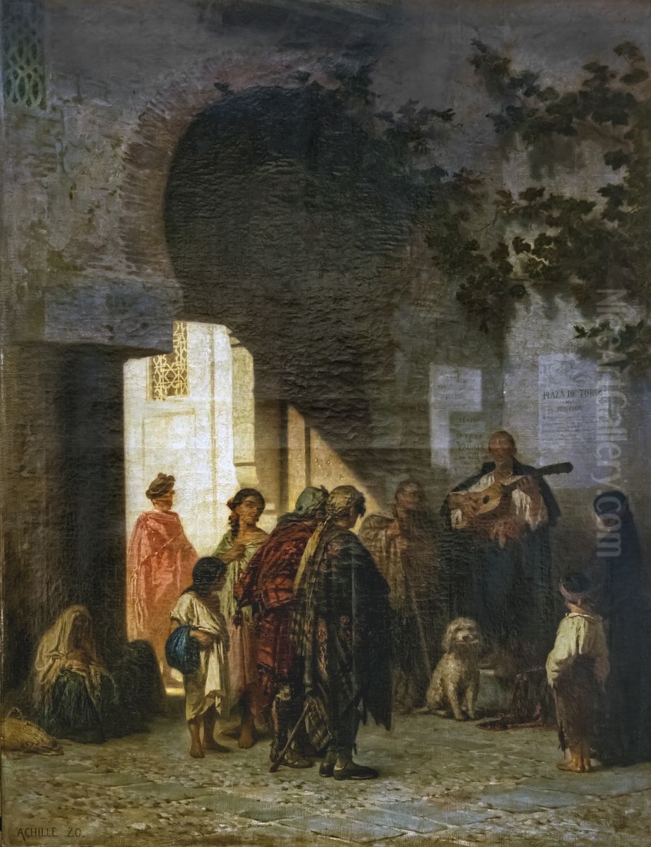 La Porte de Tolede Oil Painting by Achille Zo