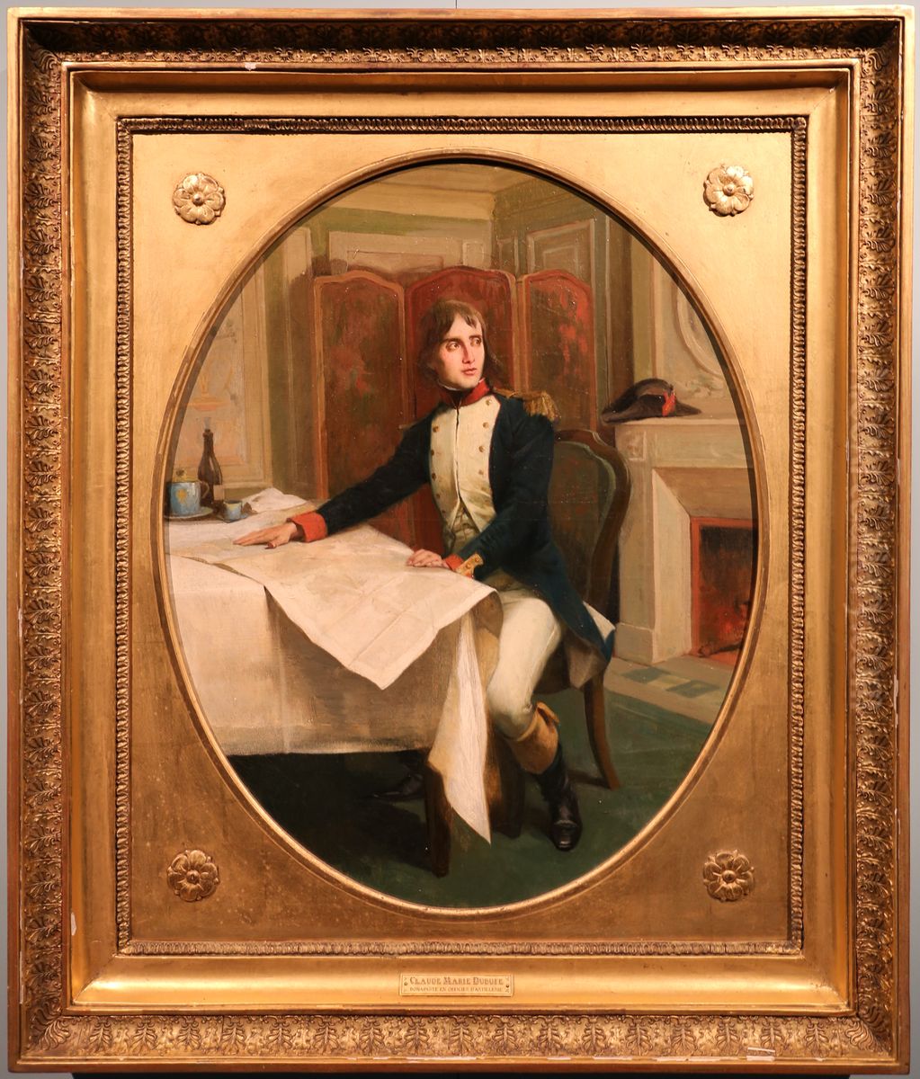 Bonaparte en uniforme d'officier de volontaires, etudiant une carte Oil Painting by Claude-Marie Dubufe
