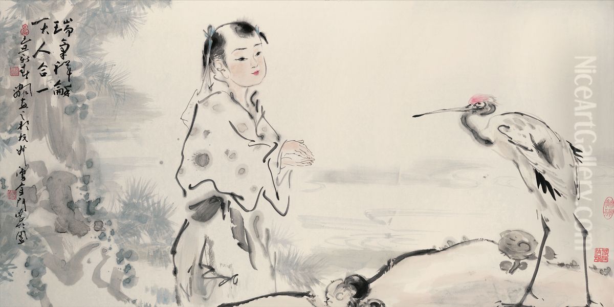 The Unity of Heaven and Man Oil Painting by Chen Xiaofeng