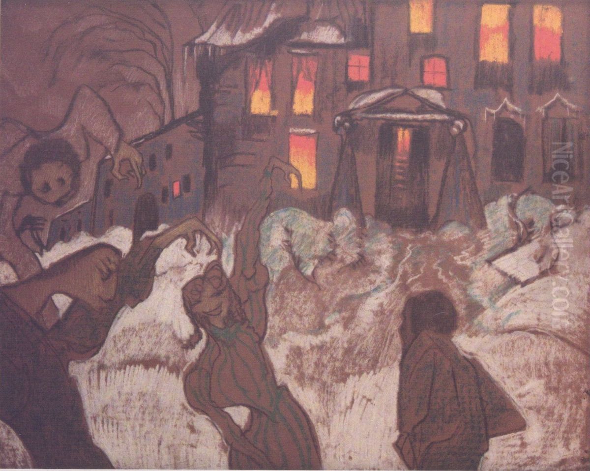 Tanczace postacie Oil Painting by Stanislaw Ignacy Witkiewicz (Witkacy)