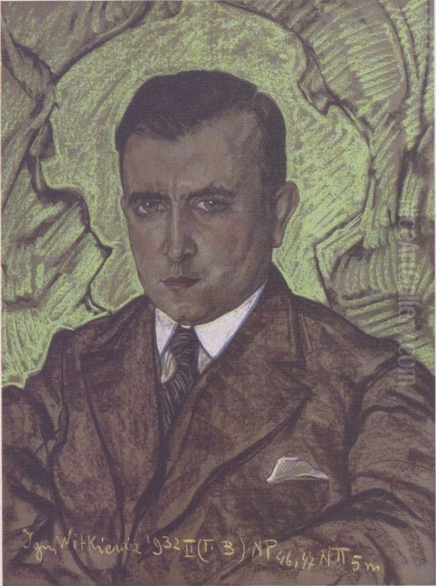 Portrait of Kazimierz Rudnik Oil Painting by Stanislaw Ignacy Witkiewicz (Witkacy)