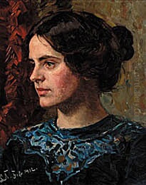 Portrait of Yvonne Tuxen. Oil Painting by Laurits Tuxen