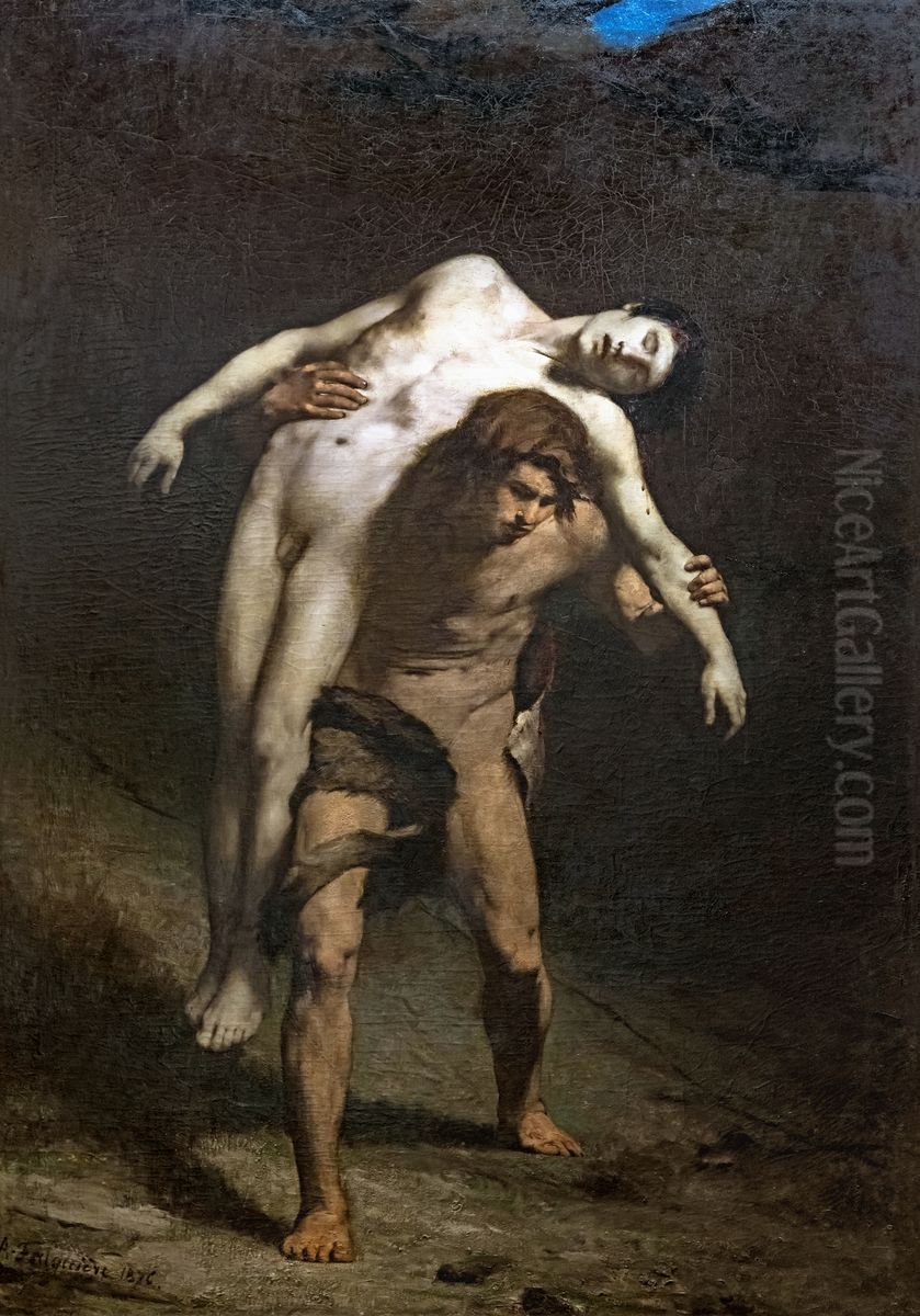 Cain carrying the body of Abel Oil Painting by Alexandre Falguiere