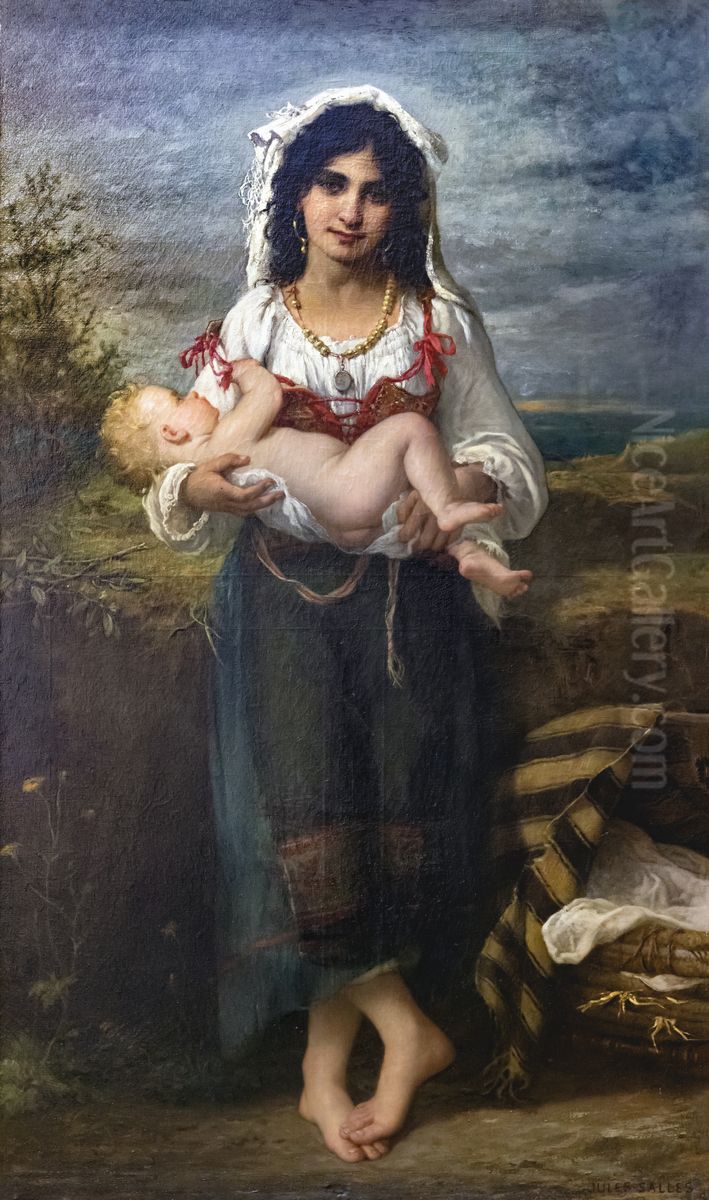 Il fratellino Oil Painting by Jules Salles