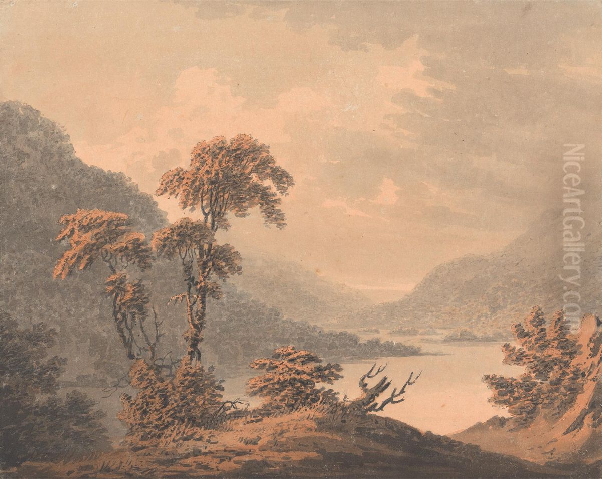 View in Barnscliff, near Scarborough, when Overflowed by the Derwent Oil Painting by William Gilpin