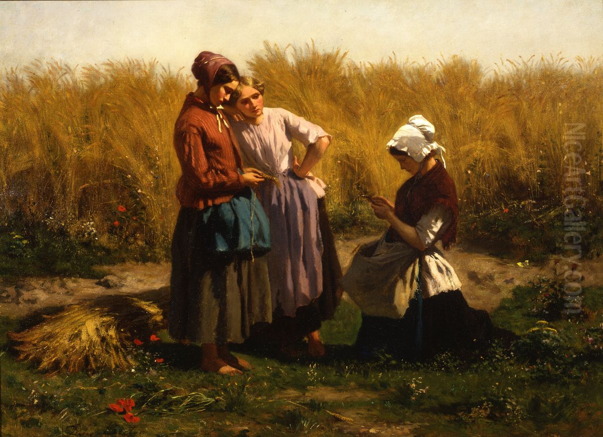 Love Tokens Oil Painting by Jules Breton