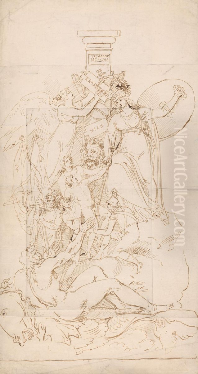 A Project for the Monument of the Apotheosis of Nelson Oil Painting by Benjamin West