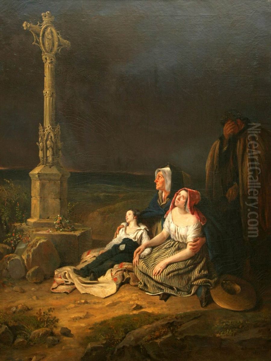 Un voeu Oil Painting by Aimee Brune-Pages