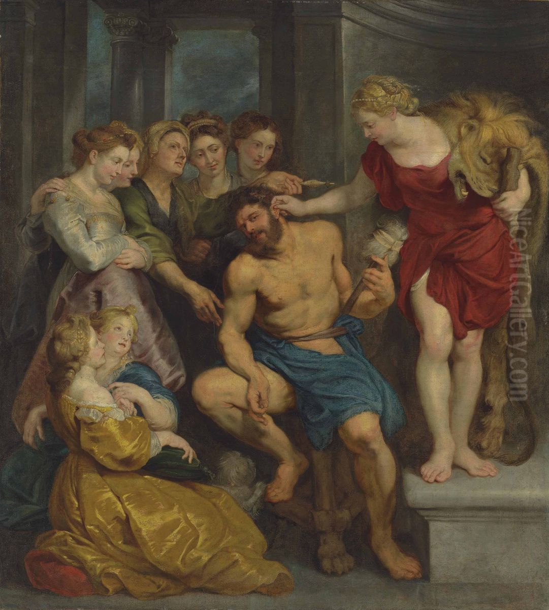 Hercules and Omphale Oil Painting by (studio of) Rubens, Peter Paul