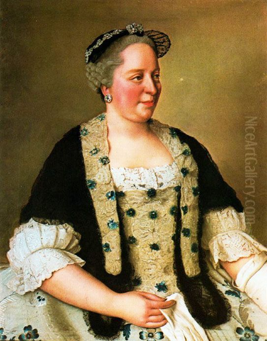 Portrait of Empress-Queen Maria Theresa, sovereign of Austria, Bohemia and Hungary Oil Painting by Jean-Etienne Liotard