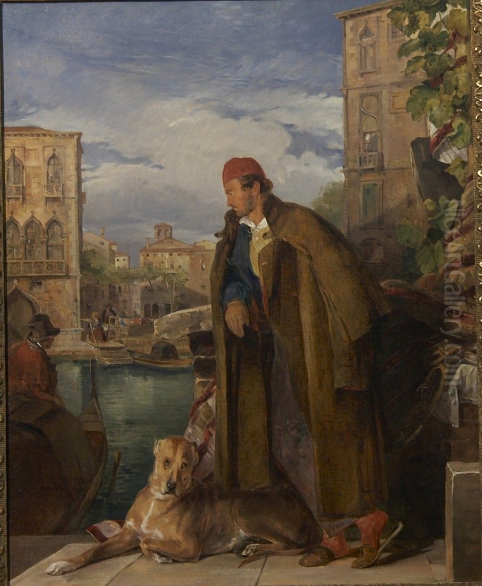 A Gondolier, Venice Oil Painting by John Frederick Lewis