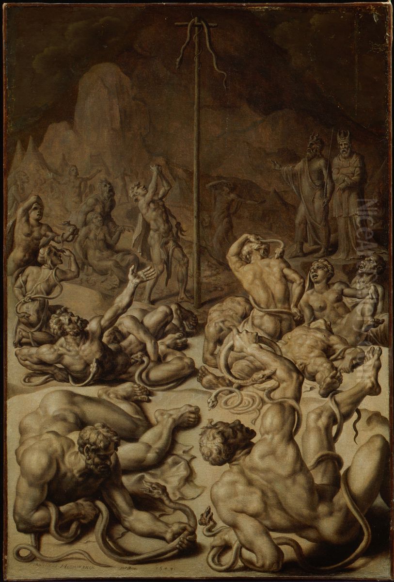 The Brazen Serpent Oil Painting by Maarten Van Heemskerck