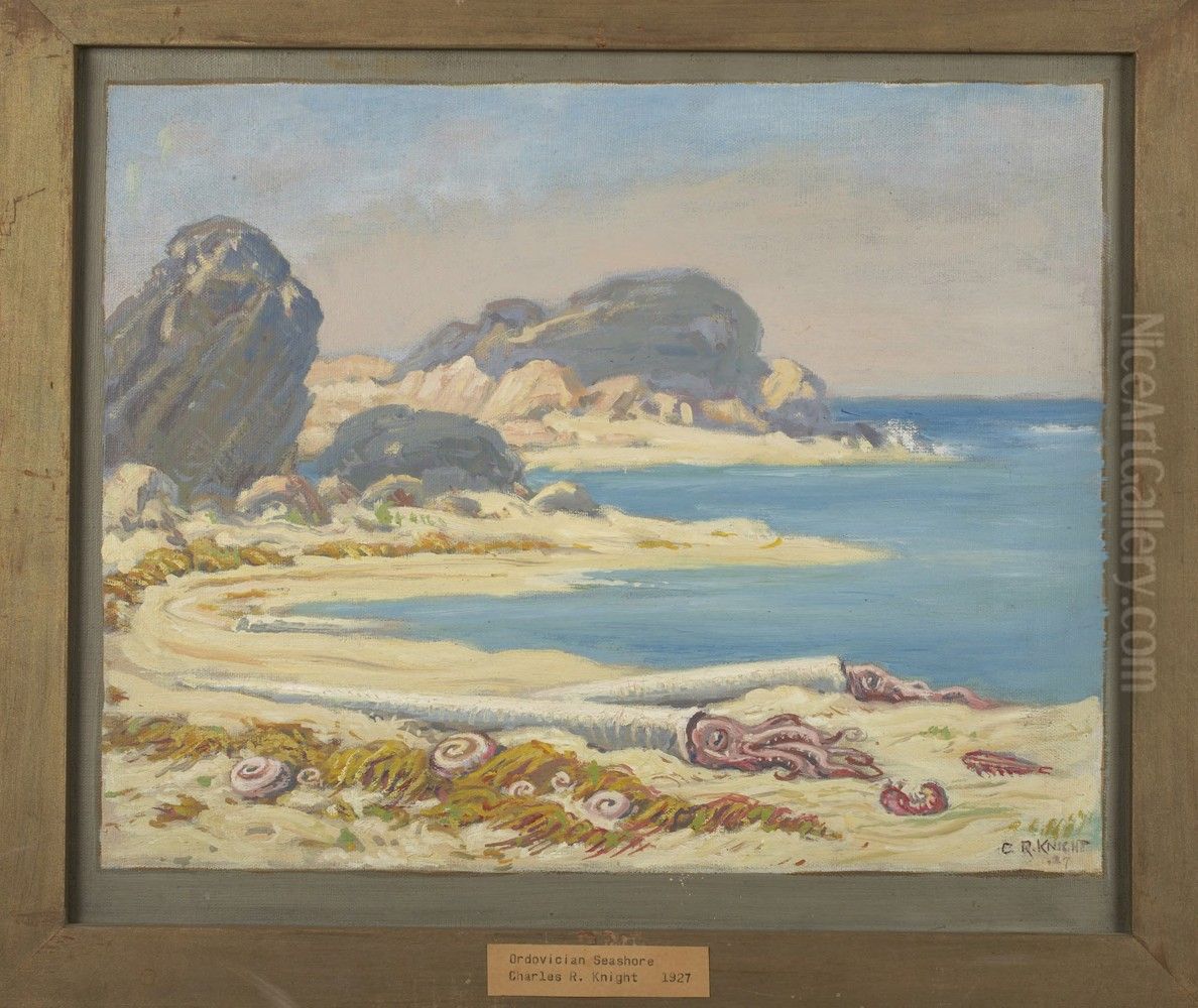 Ordovician Seashore Oil Painting by Charles Robert Knight