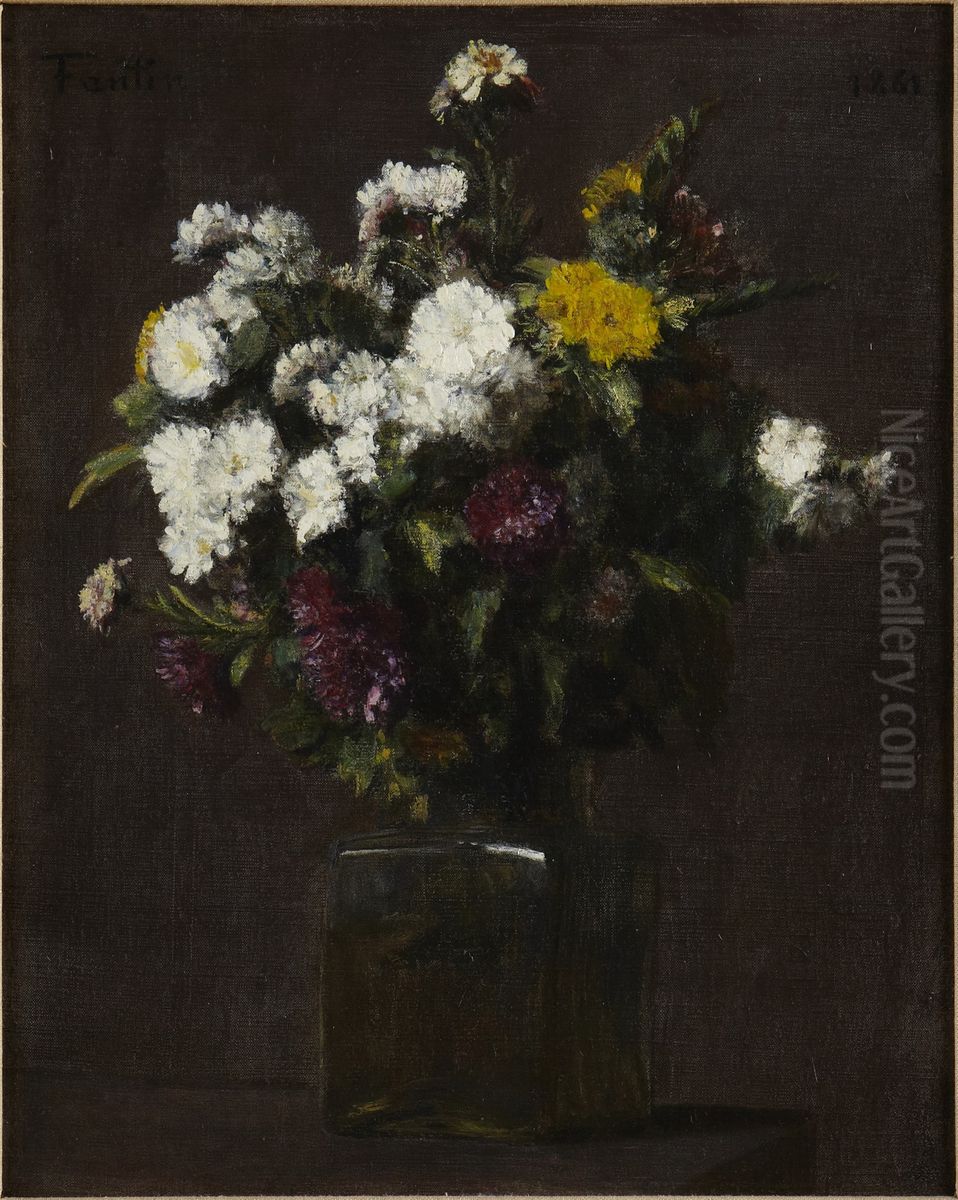Vase of Flowers Oil Painting by Henri Fantin-Latour