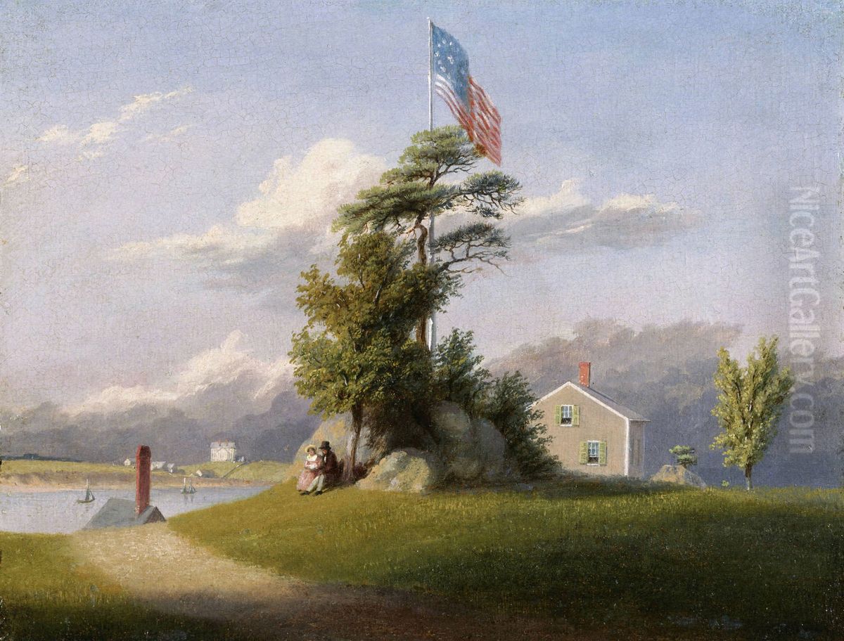 Early American Vista Oil Painting by George Harvey