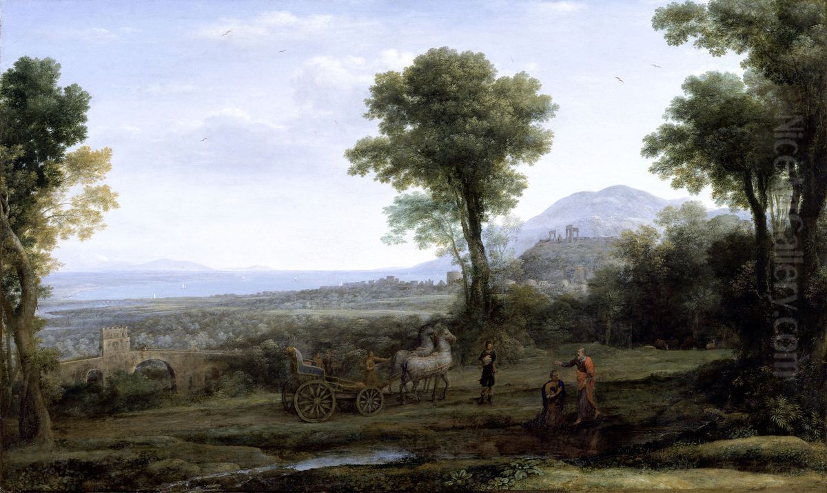 Landscape with Saint Philip Baptising the Eunuch Oil Painting by Claude Lorrain (Claude Gellee)