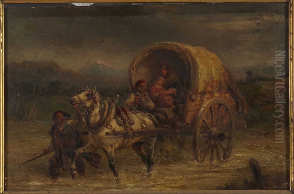 The Gypsies Oil Painting by Jules Jacques Veyrassat
