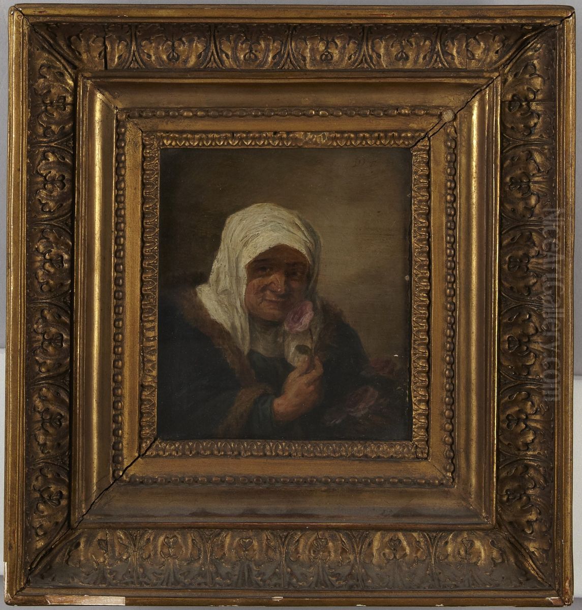 Old Lady with Rose Oil Painting by David Teniers the Younger