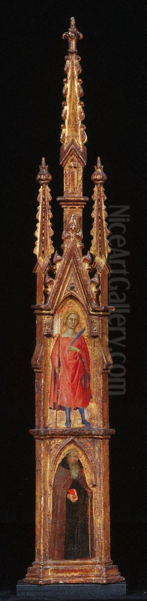Saints Anthony Abbot and Ansano Oil Painting by Andrea Di Bartolo