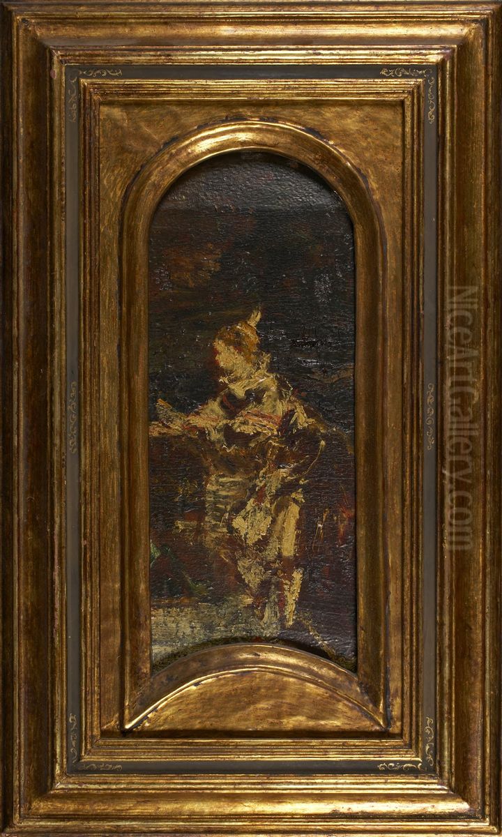 Figure study Oil Painting by Adolphe Joseph Thomas Monticelli