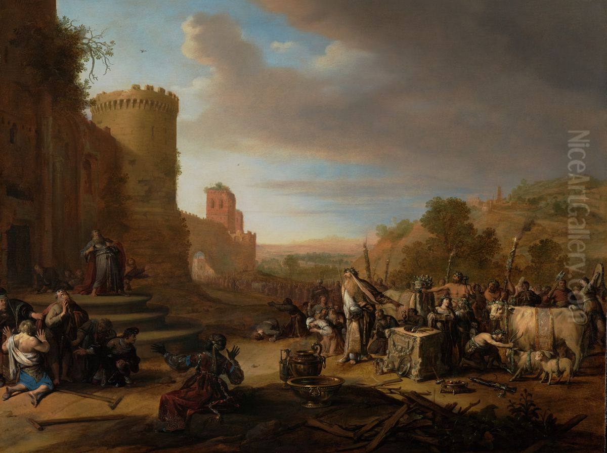 Saints Paul and Barnabas at Lystra (Sacrifice at Lystra) Oil Painting by Bartholomeus Breenbergh