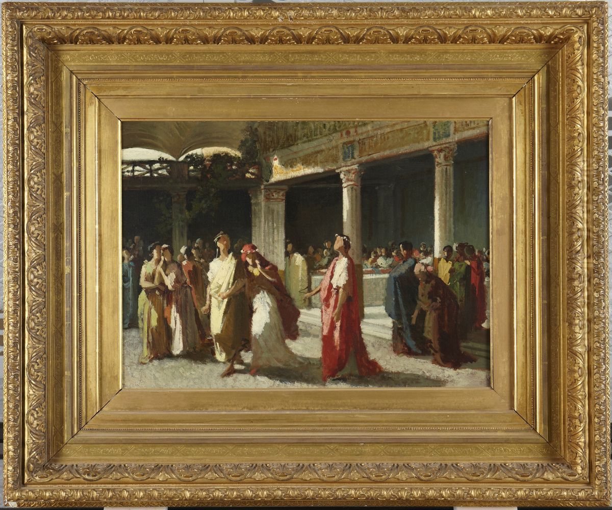 Dramatic Scene in a Court Oil Painting by Lord Frederick Leighton