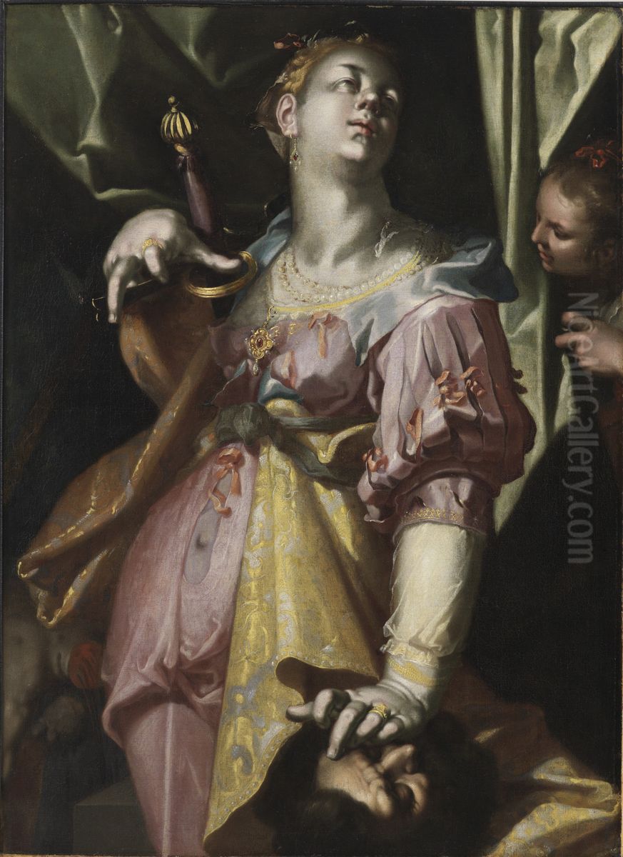 Judith and the Head of Holofernes Oil Painting by Joachim Wtewael (Uytewael)