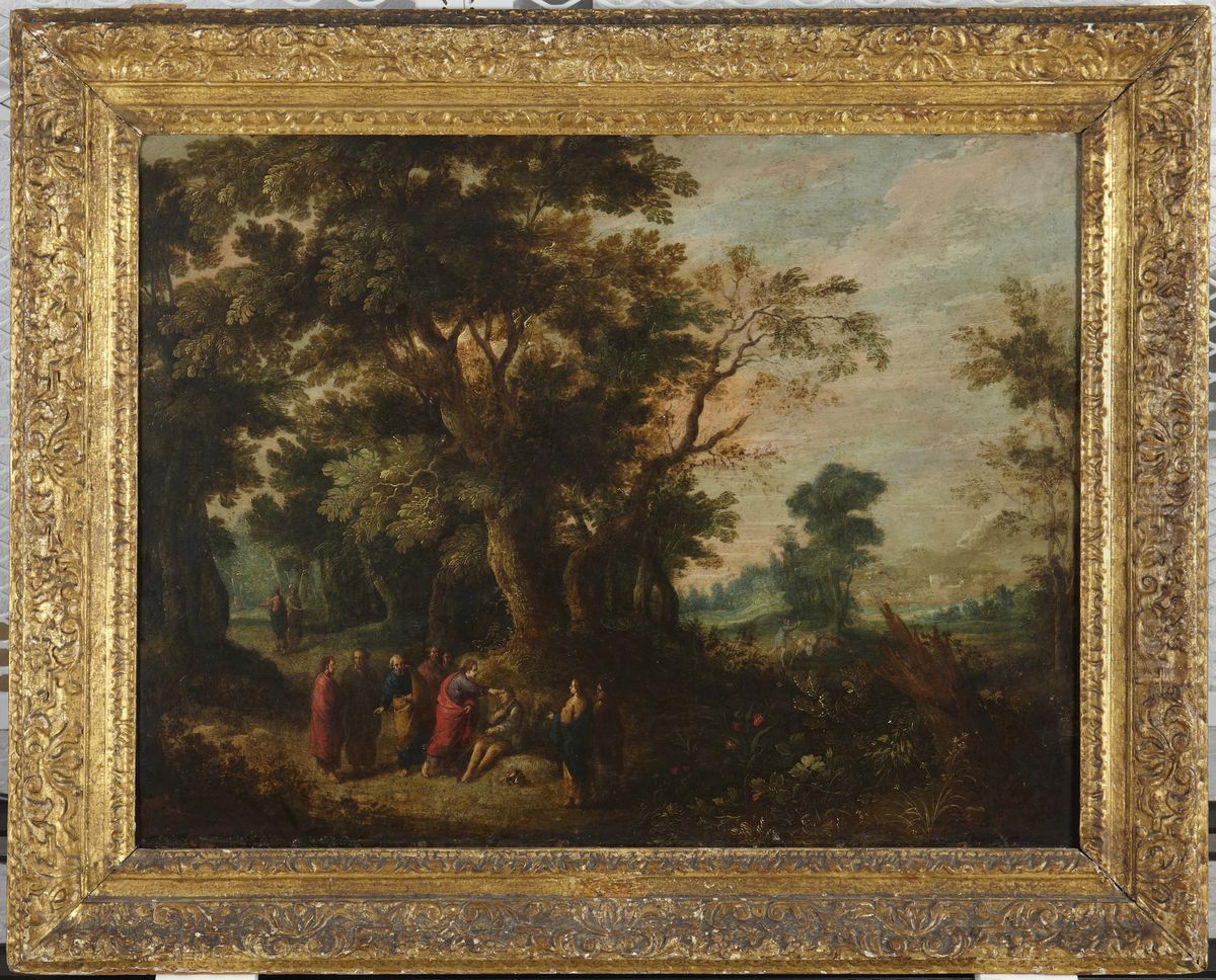 Christ Healing the Blind Oil Painting by David Vinckboons I